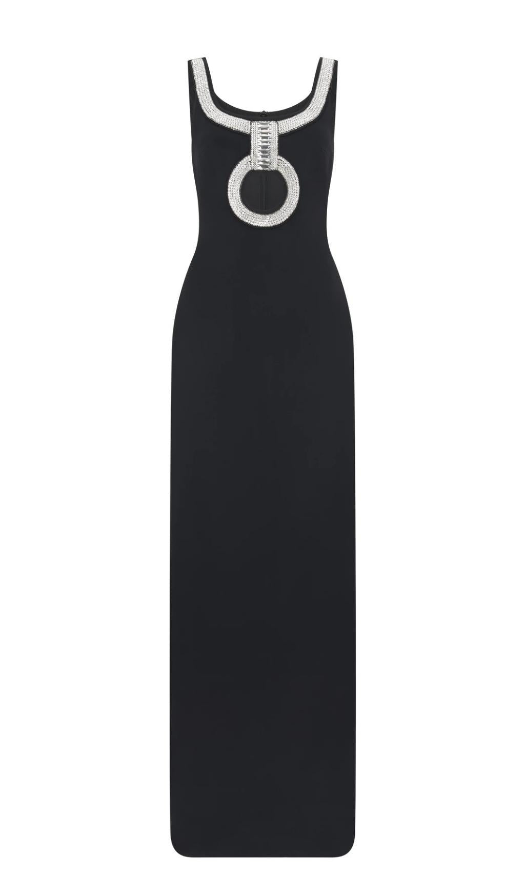 CTYSTAL MAXI DRESS IN BLACK