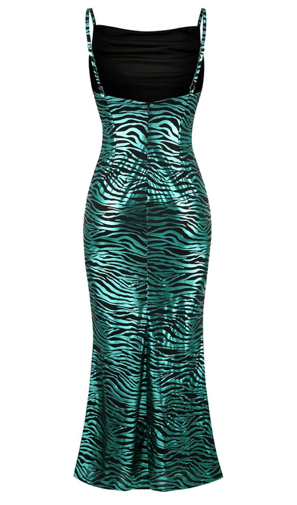 STRIPE MAXI DRESS IN GREEN