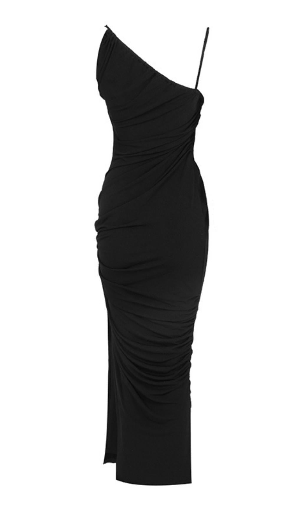 SPLIT MAXI DRESS IN BLACK