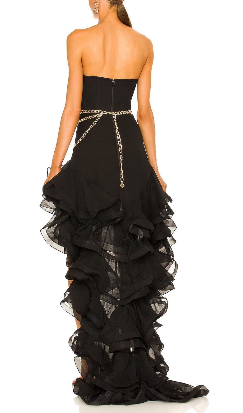 STRAPLESS MAXI DRESS IN BLACK