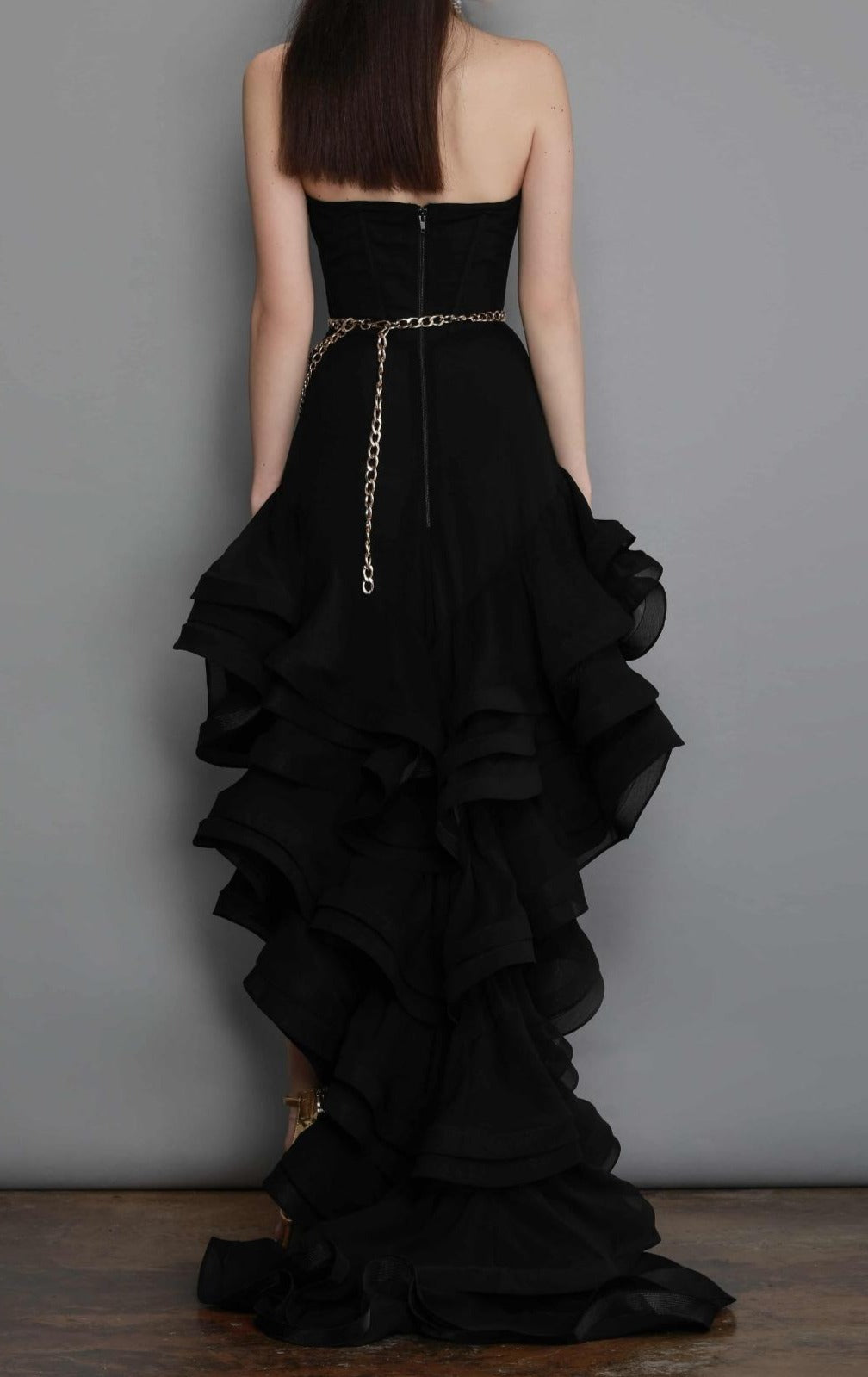 STRAPLESS MAXI DRESS IN BLACK