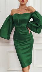 STRAPLESS LONG SLEEVE IN GREEN