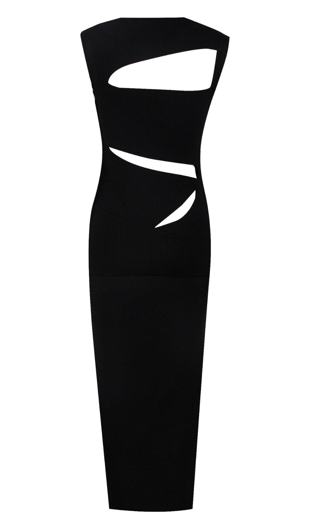 CUTOUT MAXI DRESS IN BLACK