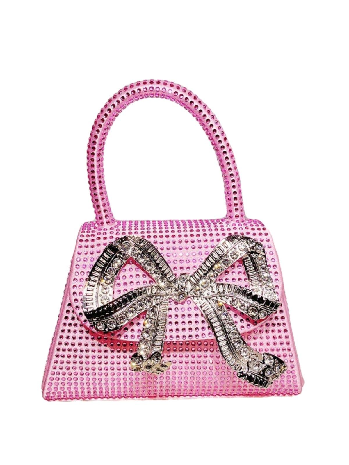 BOW EMBELLISHED MINI TOTE BAG IN PINK