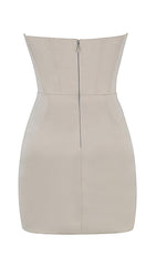 CORSET MINI DRESS IN BEIGE