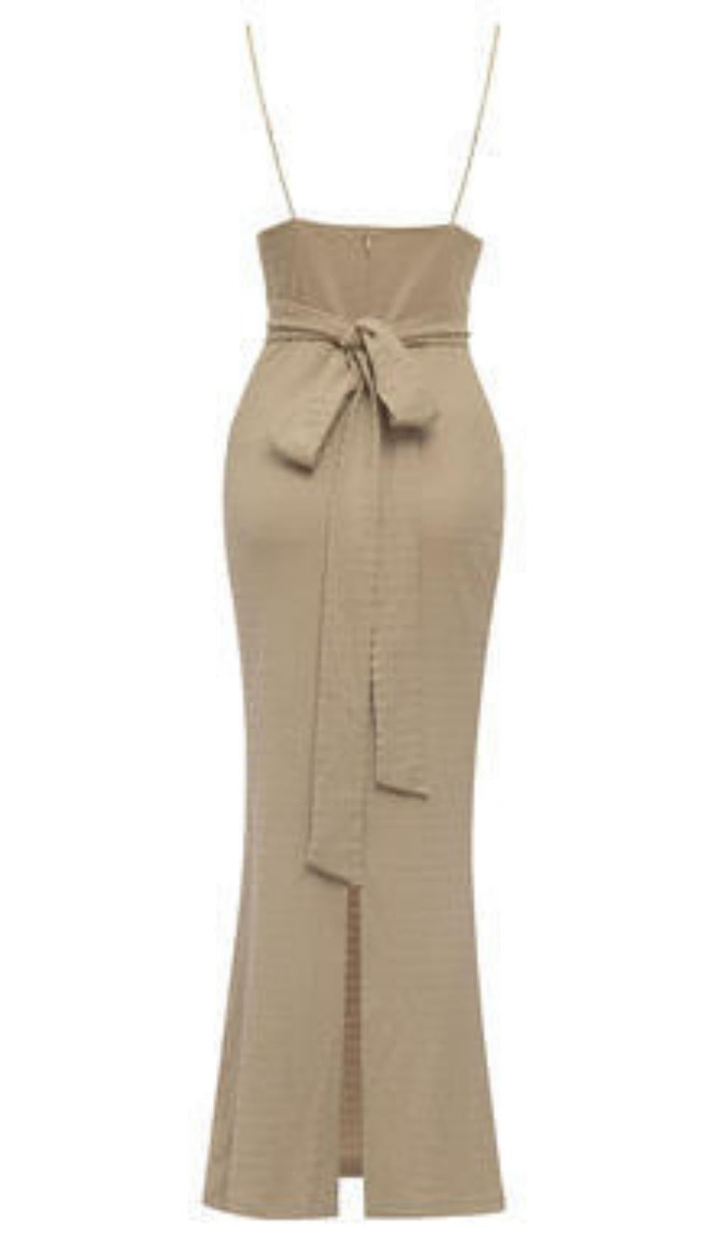 SPLIT MAXI DRESS IN BEIGE