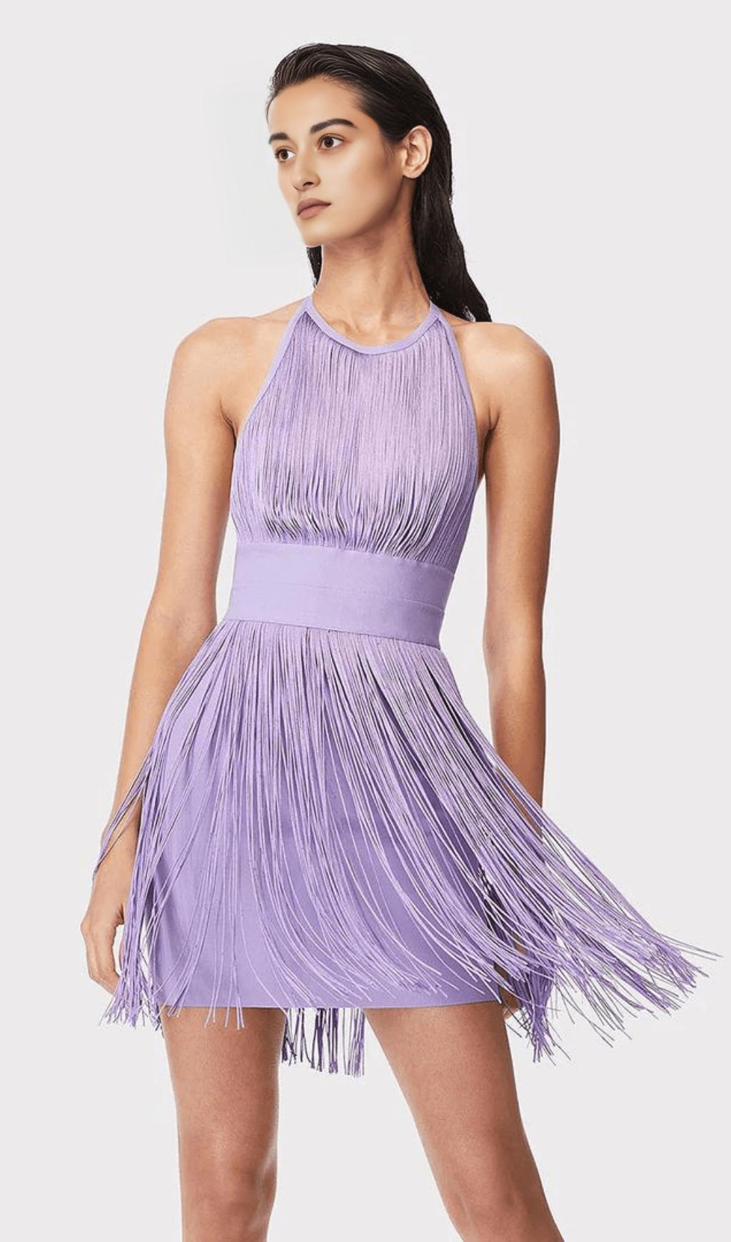 TASSEL MINI DRESSIN PURPLE