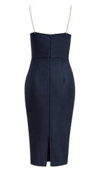 SPLIT BANDAGE MIDI DRESS IN BLUE