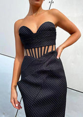 STRAPLESS CORSET DRESS IN BLACK