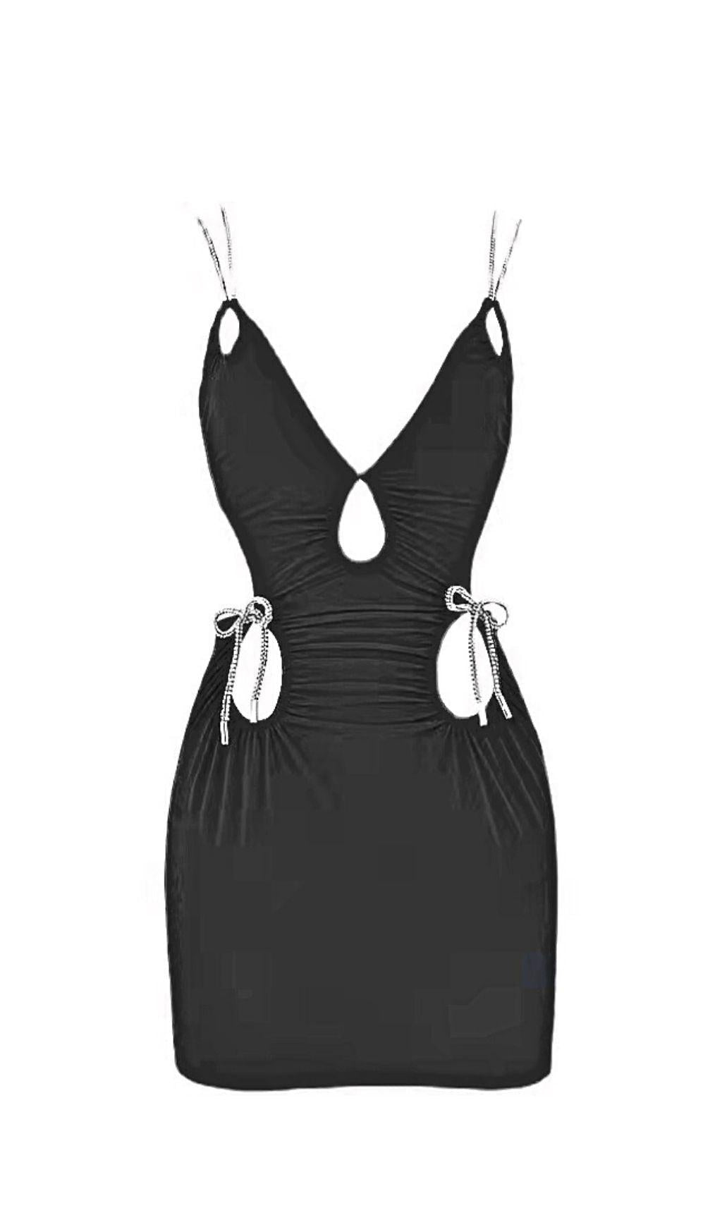 CUT OUT BODYCON MINI DRESS IN BLACK