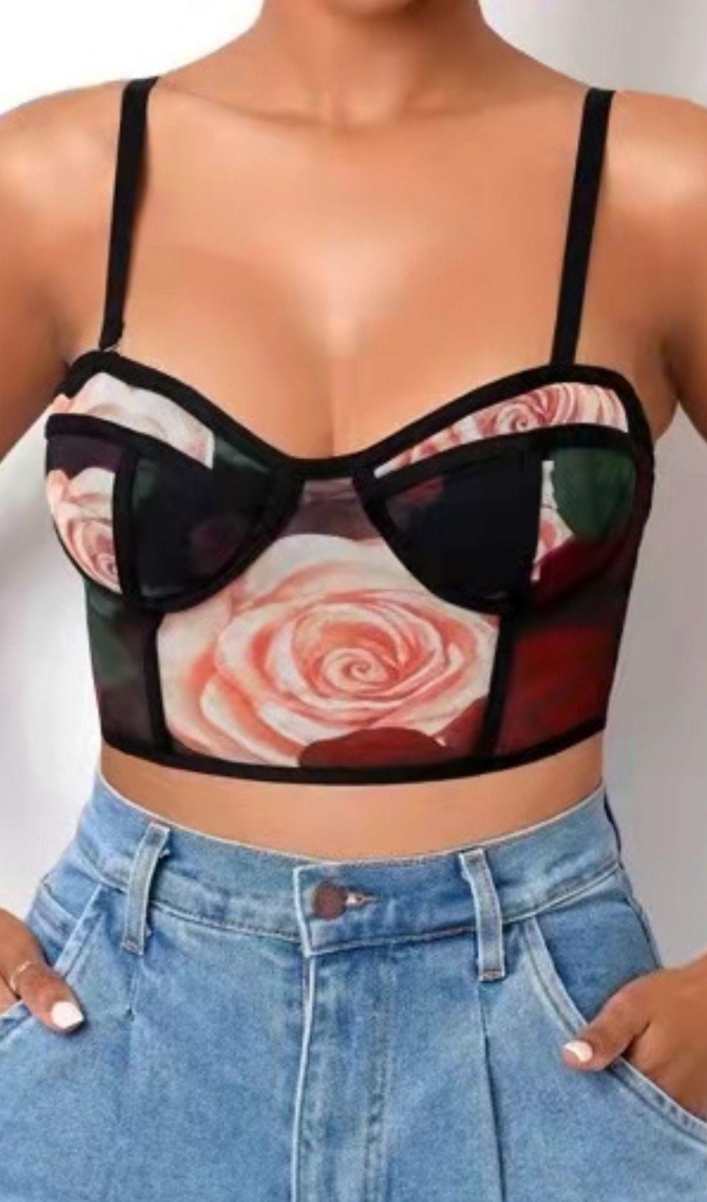 FLOWER PRINT BODYSUIT