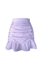 PURPLE RUFFLE PLEATED MINI SKIRT