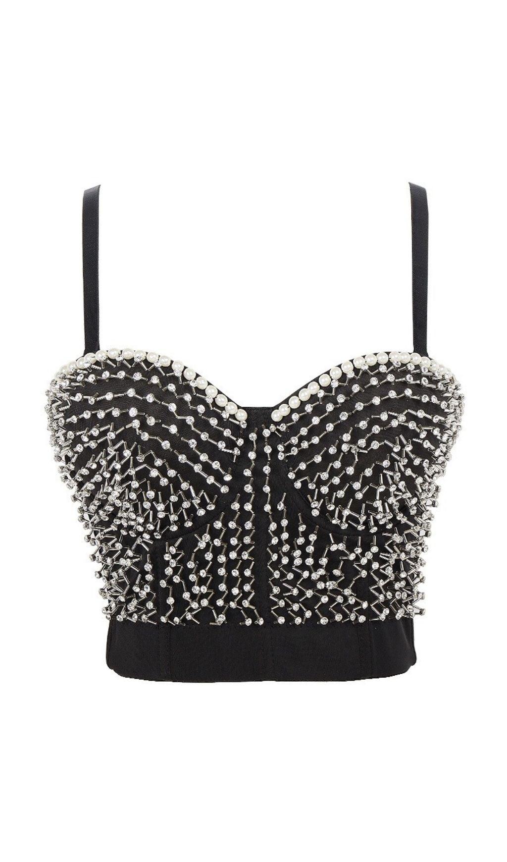 BLACK EMBELLISHED CORSET