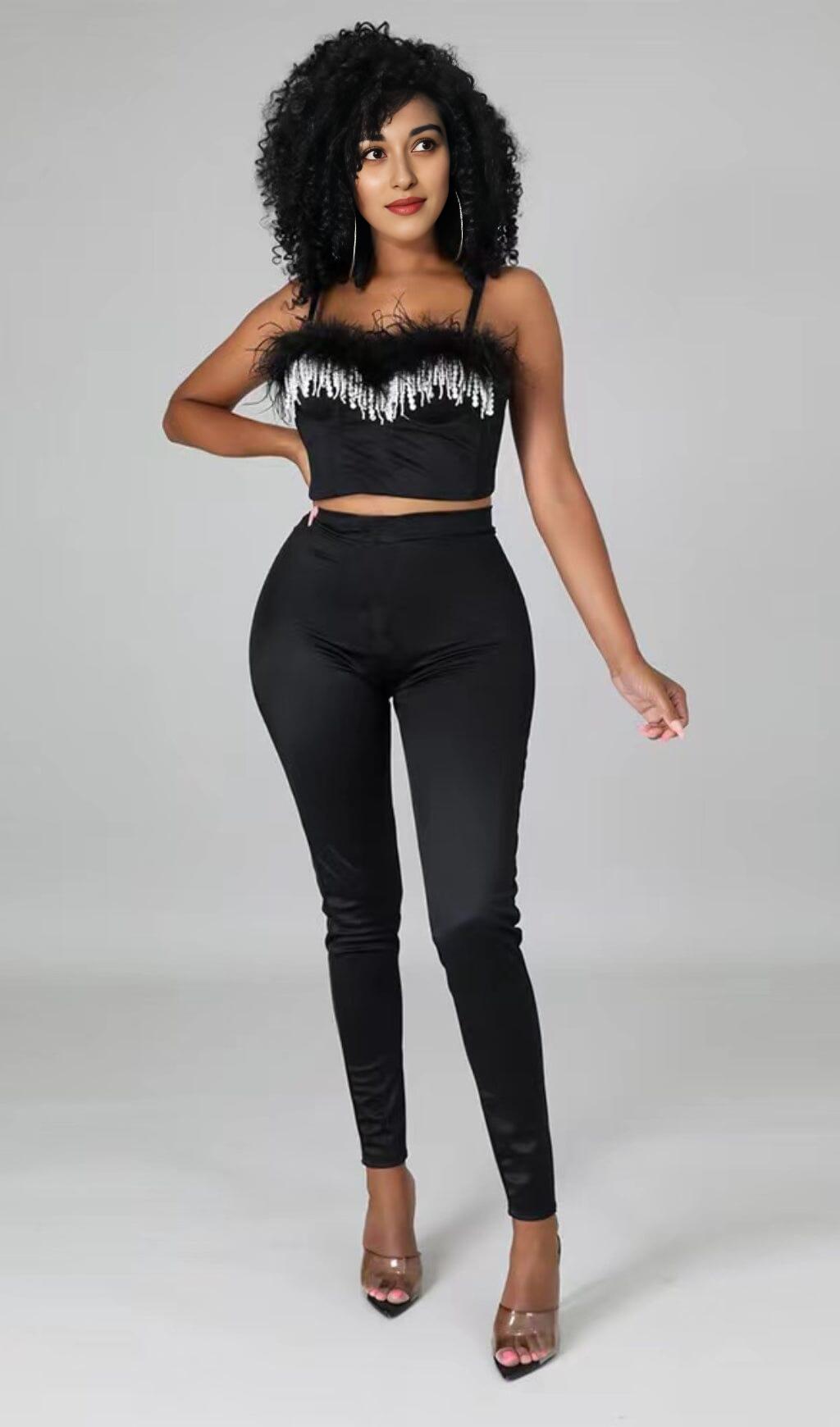 PEARL FEATHER CORSET TOP