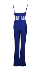 DEEP BLUE CHAIN STRAP JUMPSUIT