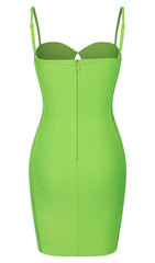 CUT OUT BODYCON MINI DRESS IN LIME