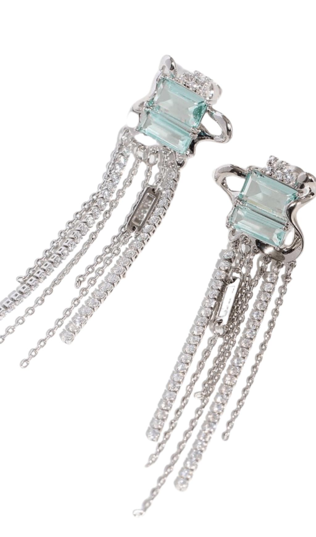 ZIRCON TASSEL EARRINGS