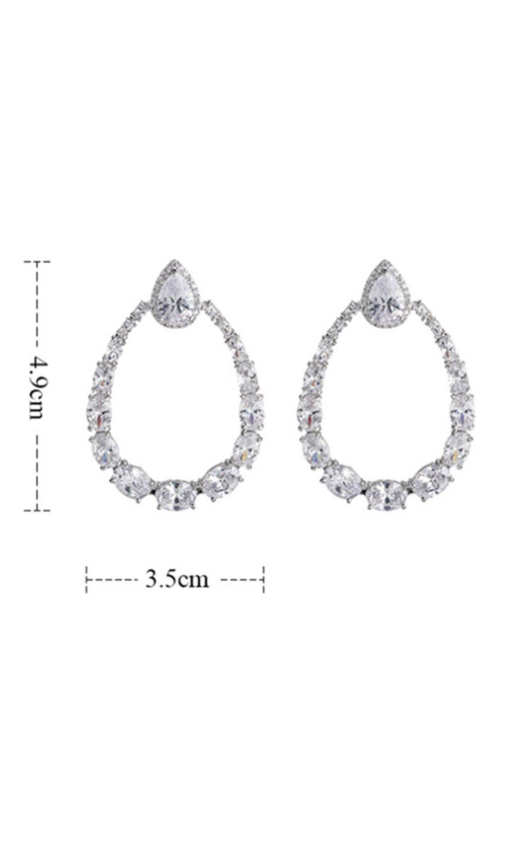 DROP-SHAPED ZIRCON EARRINGS