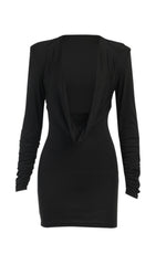 Deep V hollow sexy short dress