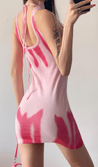 Colorblock knitted base dress.