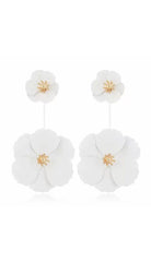 BOHEMIAN ALLOY FLOWER LONG EARRINGS