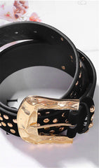 ARTIFICIAL LEATHER WAIST CHAIN RIVET BELT