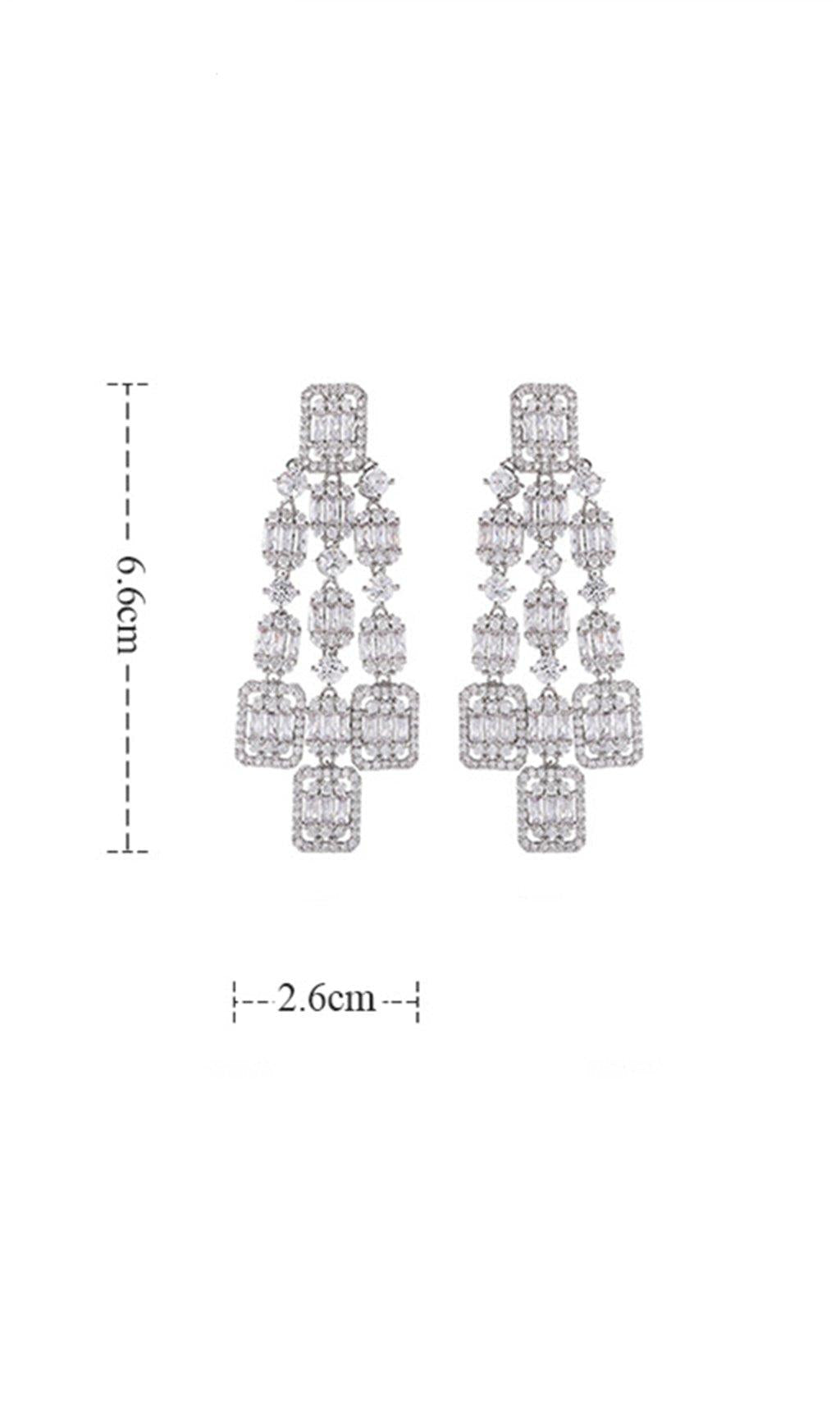 AQUARE LONG ZIRCON EARRINGS