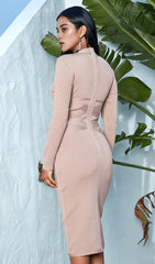 APRICOT BANDAGE BASE DRESS