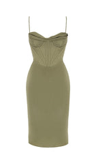 ZEE OLIVE SLIP DRESS