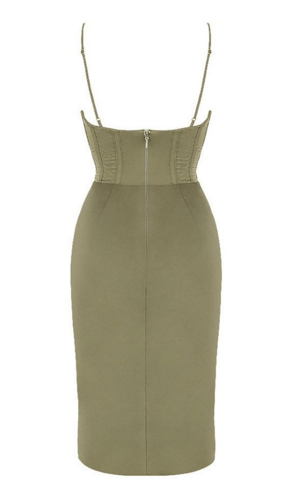 ZEE OLIVE SLIP DRESS