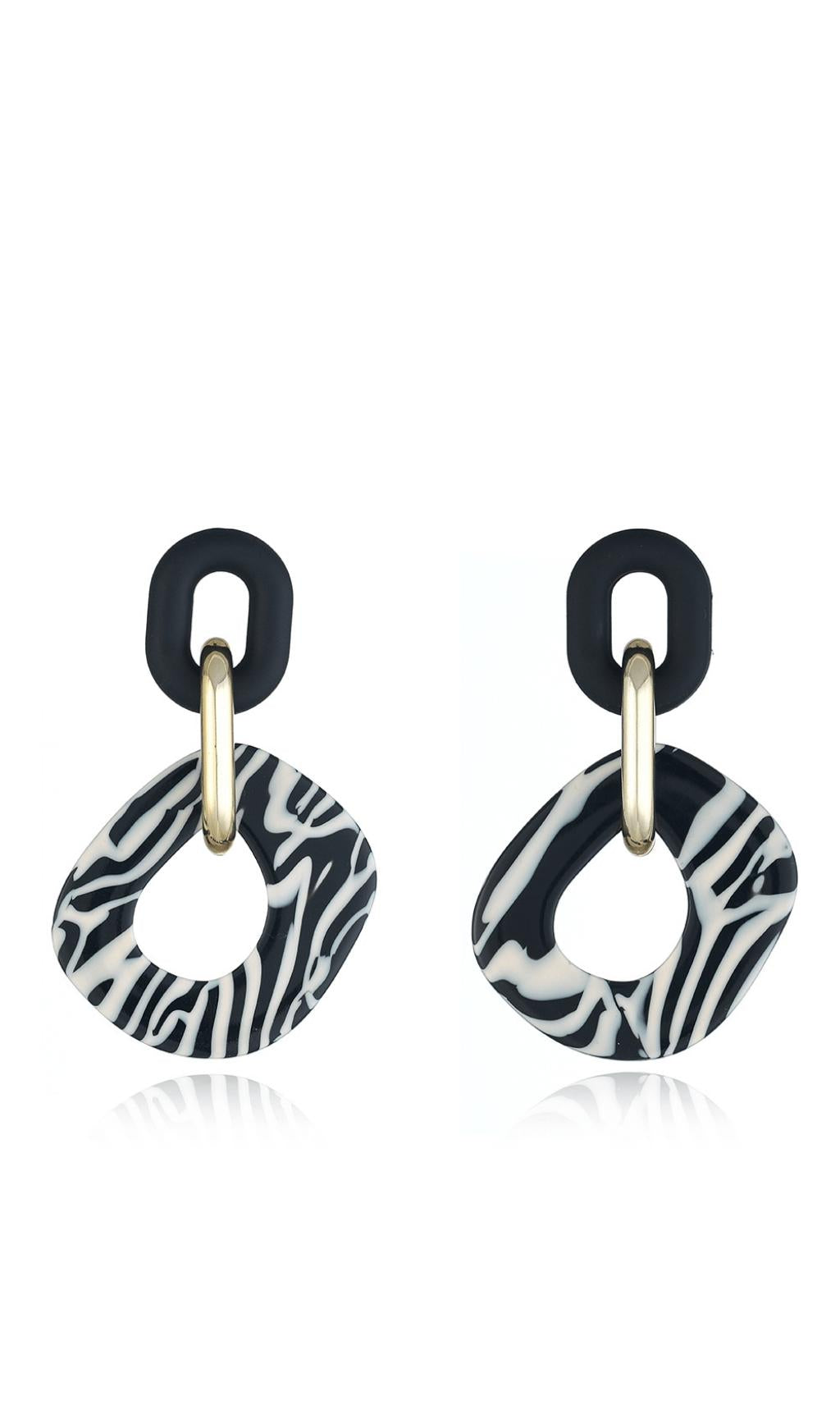 Zebra print earrings.