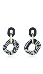 Zebra print earrings.