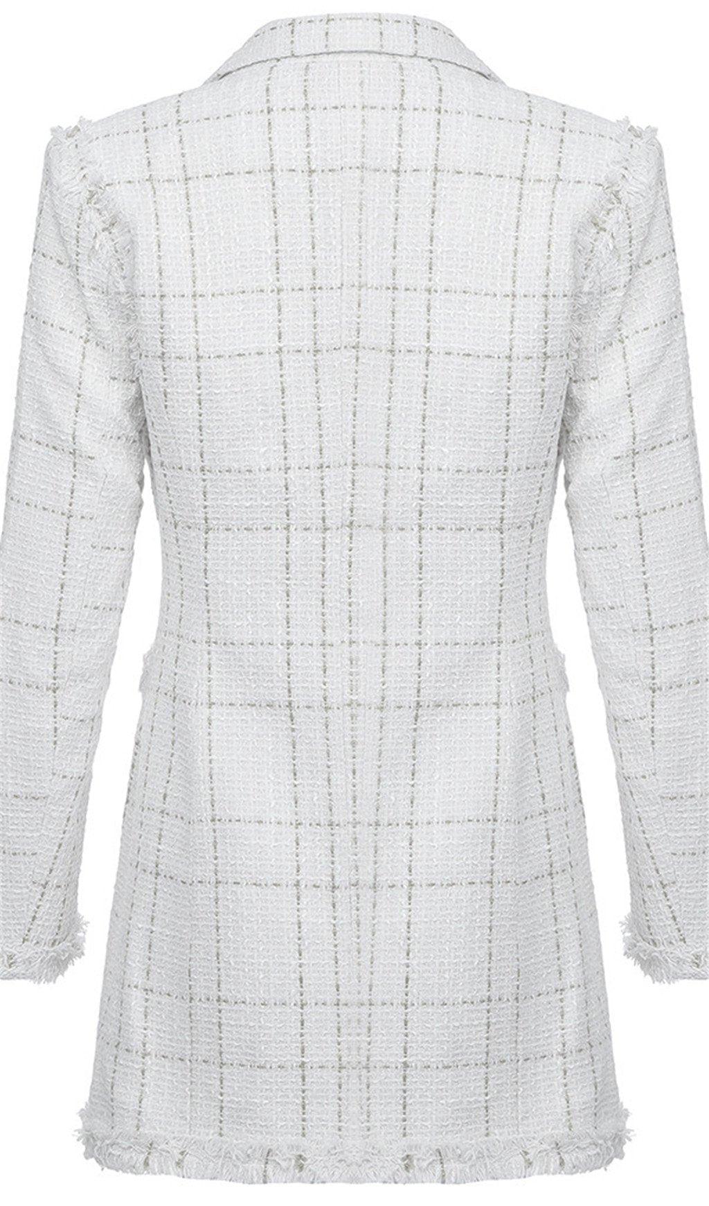 WHITE TEMPERAMENT SUIT DRESS