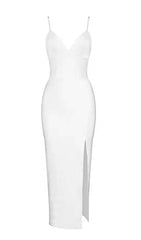 WHITE SWEETHEART NECKLINE BANDAGE DRESS