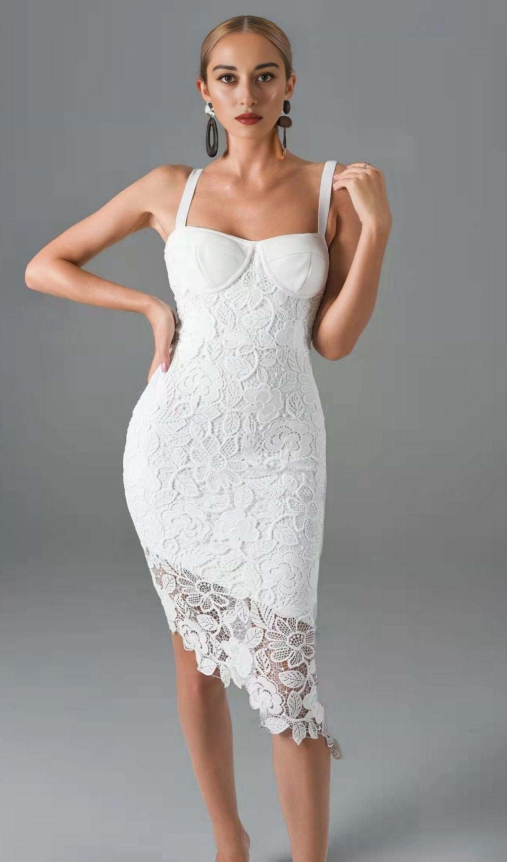 WHITE LACE SHEATH DRESS