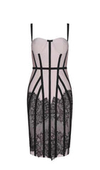 SUSPENDER LACE SLIM DRESS