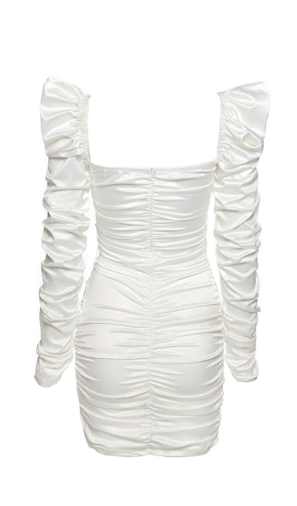 WHITE CUT OUT STAIN DRESS