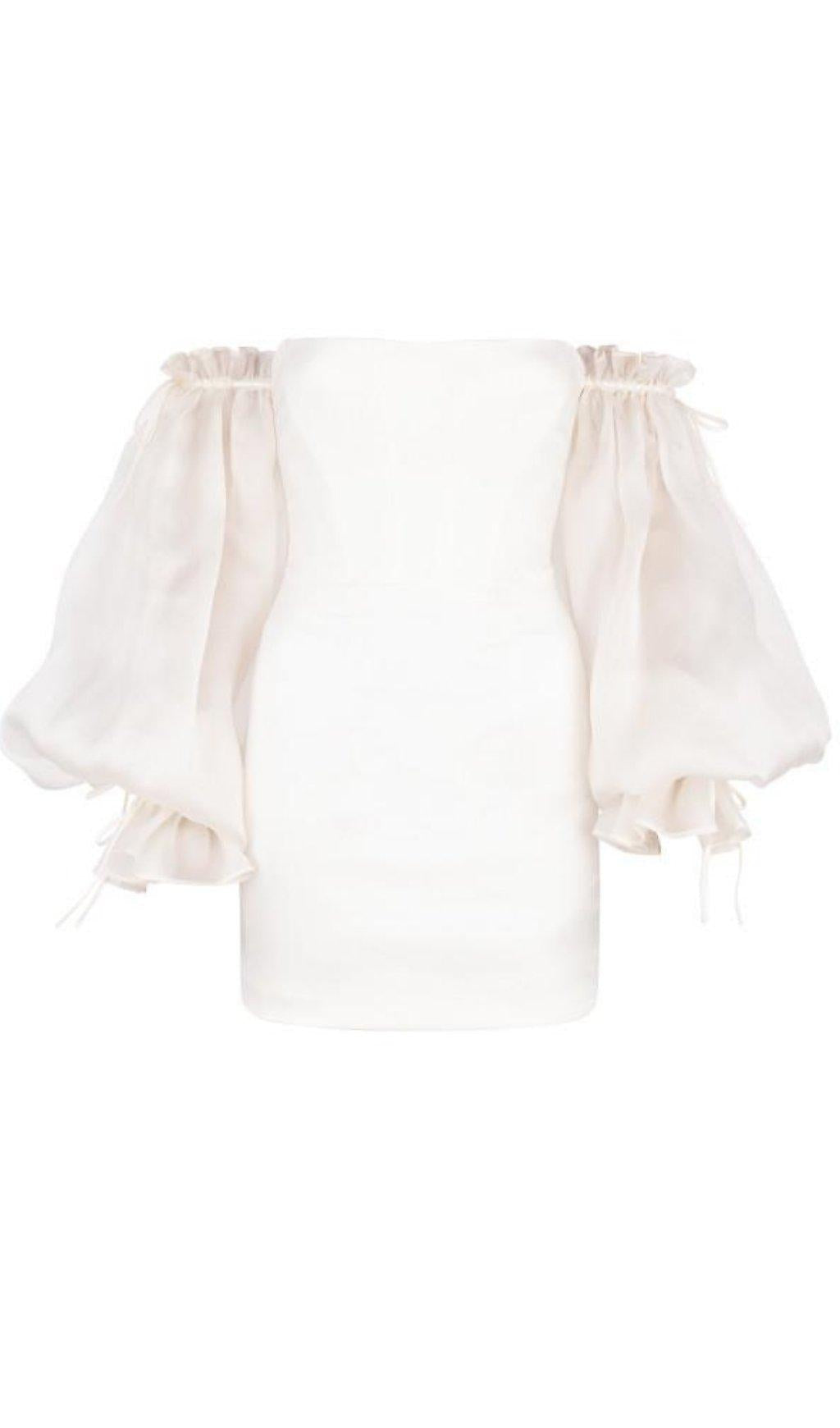 IVORY STRAPLESS TUBE DRESS