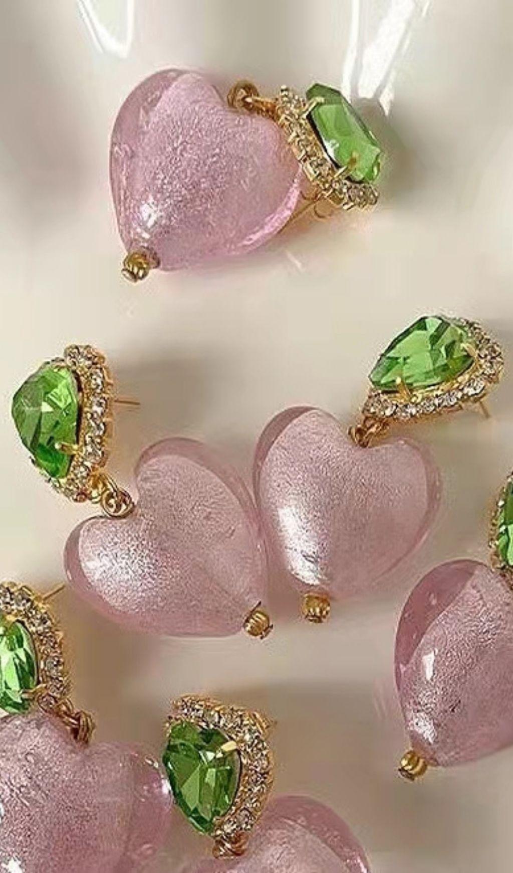 CRYSTAL HEART SHAPED EARRINGS