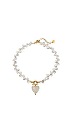 PEARL HEART SHAPED NECKLACE IN WHITE