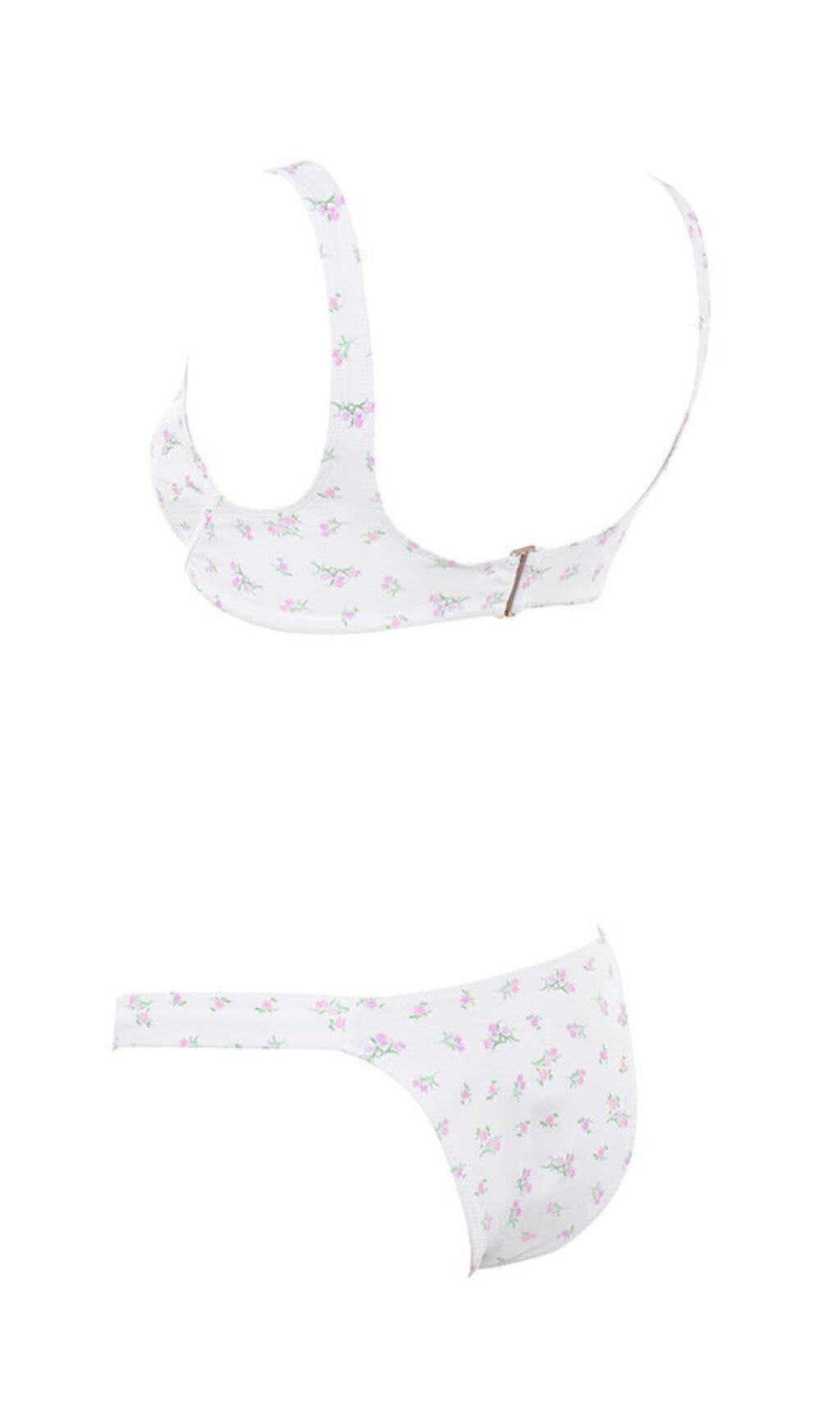 WHITE FLORAL PRINT BIKINI