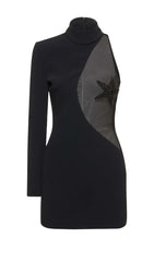 STARFISH EMBELLISHED MINI DRESS IN BLACK