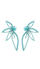 CRYSTAL FLOWER EARRINGS IN BLUE