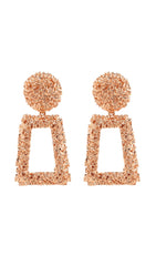 TEXTURED DOOR KNOCKER PLATED EARRINGS