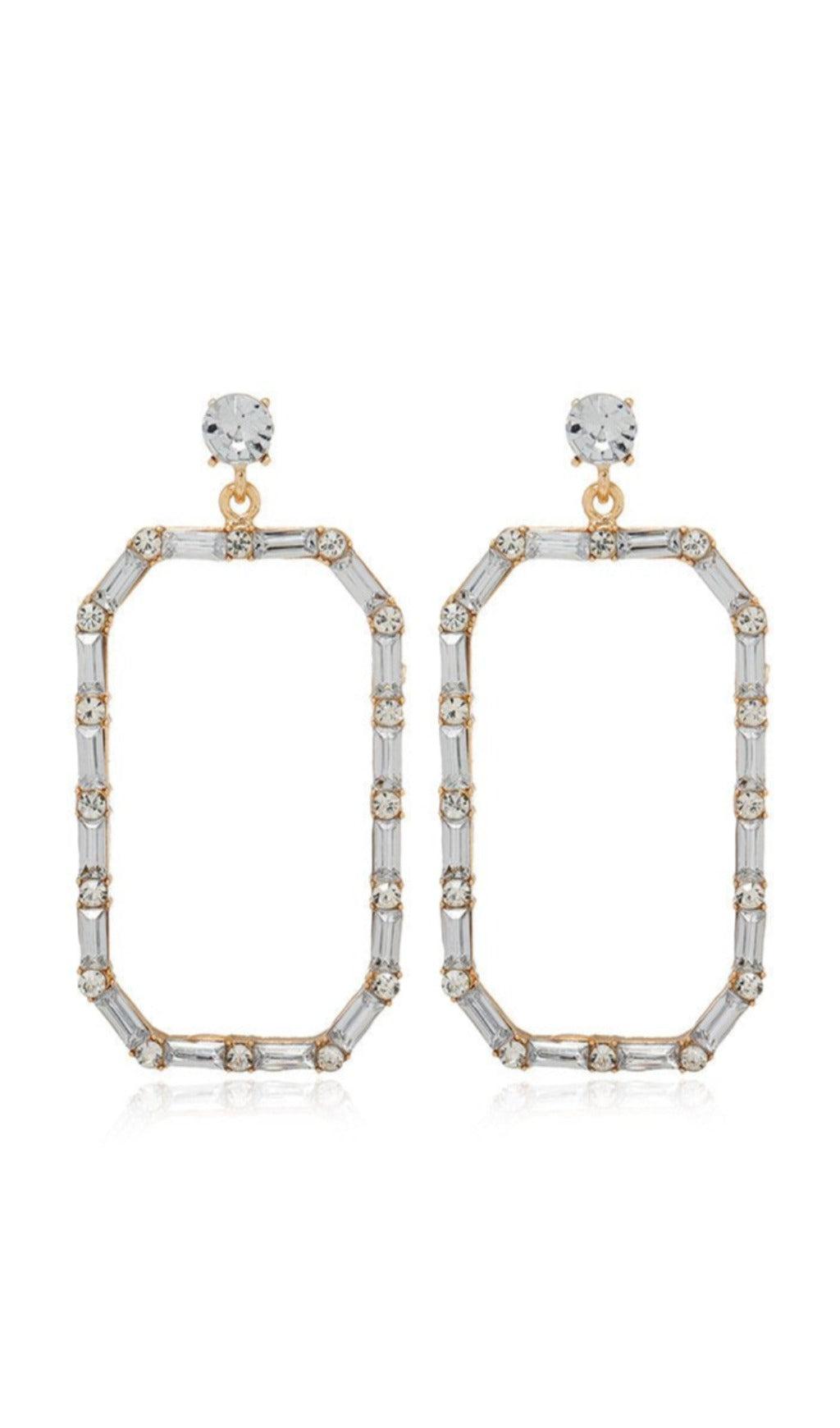 SQUARE DIAMONATE EARRINGS