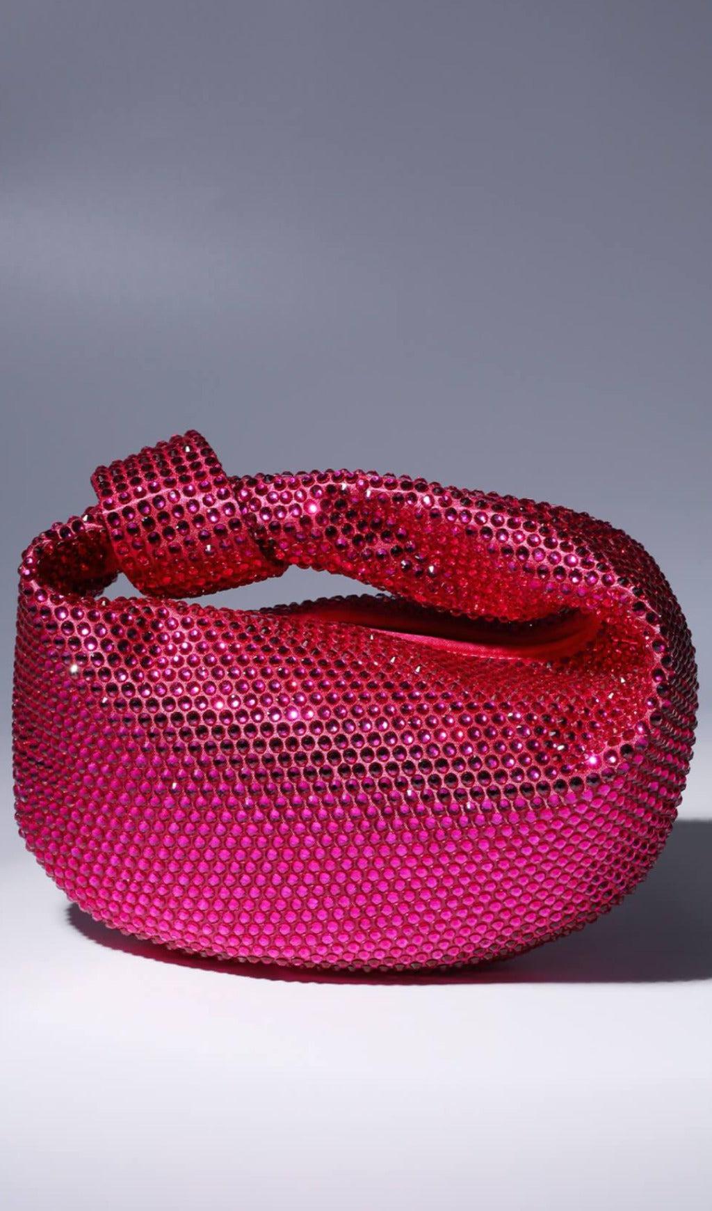 EMBELLISHED TOTE BAG IN HOT PINK