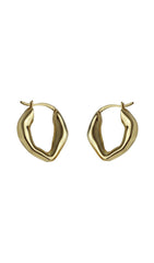 18K GOLD IRREGULAR SHAPED HOOP EARRINGS