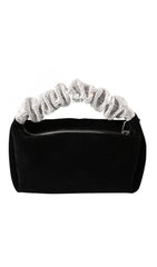 BLACK VELVET CRYSTAL HANDBAG