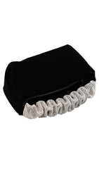 BLACK VELVET CRYSTAL HANDBAG