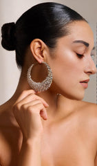 GOLD DIAMANTE HOOP EARRINGS